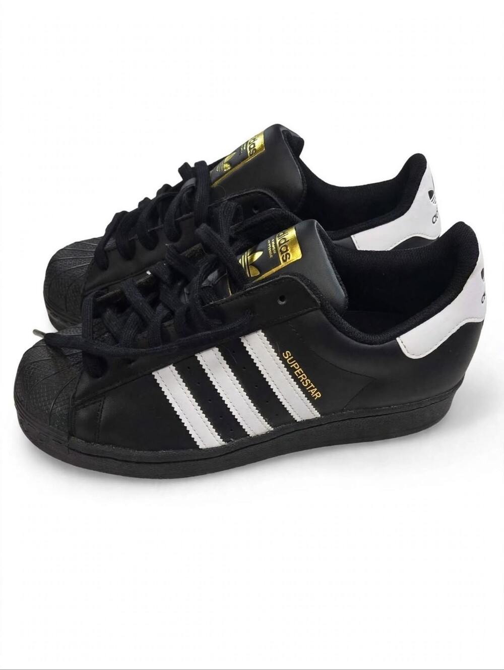 adidas Superstar EG4959 Mens 12 Black White Shell Toe Sneakers Like New